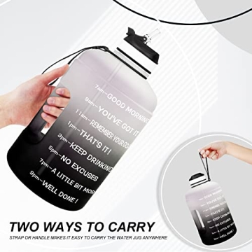 QuiFit Motivational Gallon Water Bottle with Straw