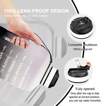 QuiFit Motivational Gallon Water Bottle with Straw