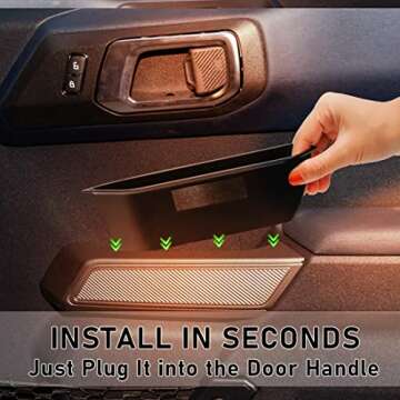 WDG Door Handle Storage Box Container for Ford Bronco 2021 2022 2023 2024 4 Door Car Interior Accessories, ABS Front and Rear Door Side Armrest Phone Pocket Organizer Insert Glove Pallet 4PCS