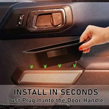 WDG Door Handle Storage Box Container for Ford Bronco 2021 2022 2023 2024 4 Door Car Interior Accessories, ABS Front and Rear Door Side Armrest Phone Pocket Organizer Insert Glove Pallet 4PCS