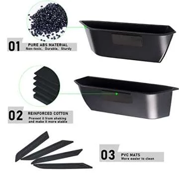 WDG Door Handle Storage Box Container for Ford Bronco 2021 2022 2023 2024 4 Door Car Interior Accessories, ABS Front and Rear Door Side Armrest Phone Pocket Organizer Insert Glove Pallet 4PCS