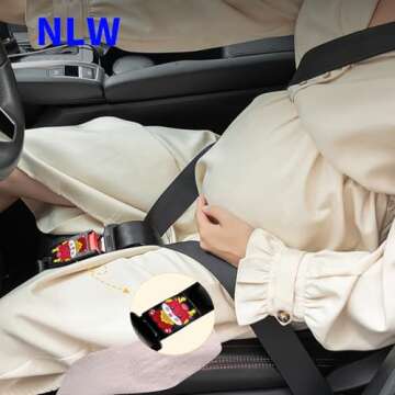 NLW Cushion Bump Strap-2025 New Seat Adjuster for Mother-Prevent The Abdomen from Stress（Black）