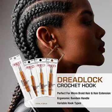 RED Dreadlock Crochet Hook - Perfect for Hair Braiding