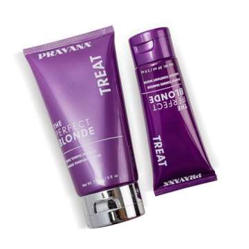 Pravana The Perfect Blonde Purple Toning Masque Treatment | Neutralizes Brassy, Yellow Tones | For Color-Treated Hair | Adds Strength, Shine, Elasticity | 5 Fl Oz