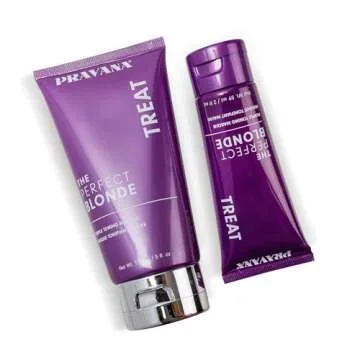 Pravana The Perfect Blonde Purple Toning Masque Treatment | Neutralizes Brassy, Yellow Tones | For Color-Treated Hair | Adds Strength, Shine, Elasticity | 5 Fl Oz