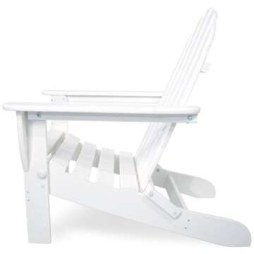 POLYWOOD AD5030WH Classic Folding Adirondack Chair, White 35.7 x 29 x 35.7 inches