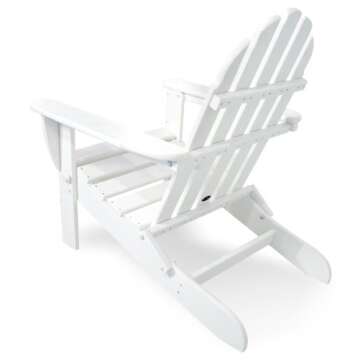 POLYWOOD AD5030WH Classic Folding Adirondack Chair, White 35.7 x 29 x 35.7 inches