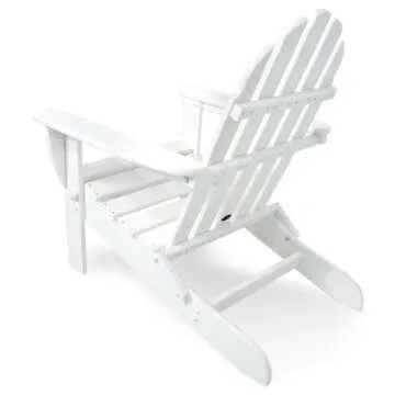 POLYWOOD AD5030WH Classic Folding Adirondack Chair, White 35.7 x 29 x 35.7 inches