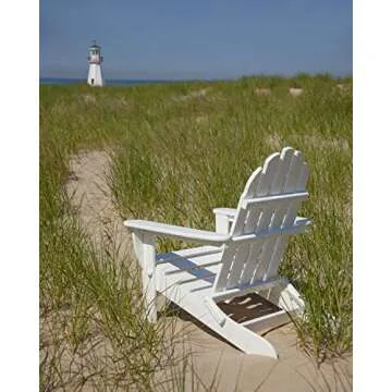 POLYWOOD AD5030WH Classic Folding Adirondack Chair, White 35.7 x 29 x 35.7 inches