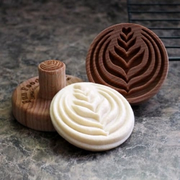 Fun Food Tools Wood Cookie Stamp - 2.5 Inch Perfect Size for Cookies
