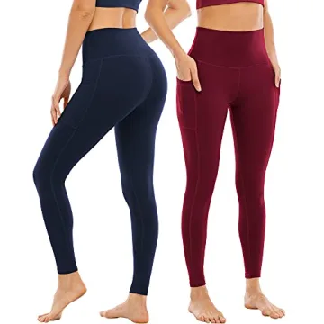YOUNGCHARM 4 Pack Leggings with Pockets for Women