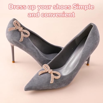 Giantree Rhinestone Bow Shoe Clips for Weddings Parties