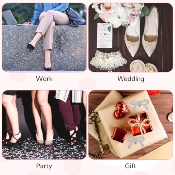 Giantree Rhinestone Bow Shoe Clips for Weddings Parties