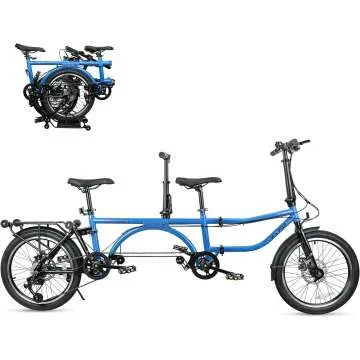 Folding 7 Speed Tandem Bike for Adults and Kids