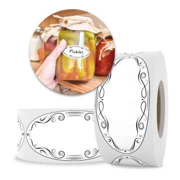 MESS Dissolvable Canning Labels for Jars - Dissolvable Food Labels - 1x2.25 in. 150/Roll - Removable...