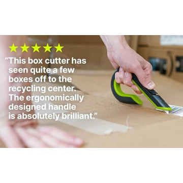 Slice Auto-Retractable Box Cutter, Heavy Duty Utility Knife, Safe Ceramic Blade Lasting 11x Longer than Metal, 1 Pack