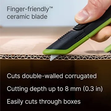 Slice Auto-Retractable Box Cutter, Heavy Duty Utility Knife, Safe Ceramic Blade Lasting 11x Longer than Metal, 1 Pack