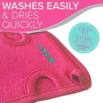 DEAD SKIN Exfoliating Mitt Deep Pore Cleansing Exfoliating Glove (Pink, Large) At Home Microdermabrasion Dead Skin Remover For Body - Natural Plant Fibre Shower Gloves Exfoliating For Women And Men