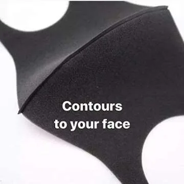 [12-Pack] Black Unisex Single-Layer Reusable and Washable Polyester Face Masks | Soft and Comfortable Face Covering with Stretchy Ear Loops | Breathable Sports Mask for Protection Outdoor + Indoor