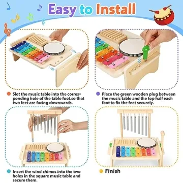 Kids 4-in-1 Drum Set - Safe Musical Play for Toddlers