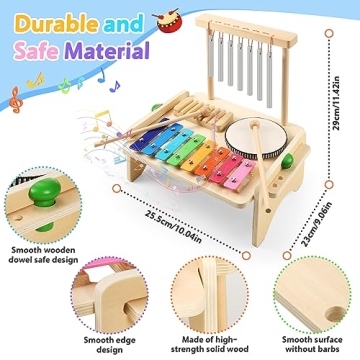 Kids 4-in-1 Drum Set - Safe Musical Play for Toddlers