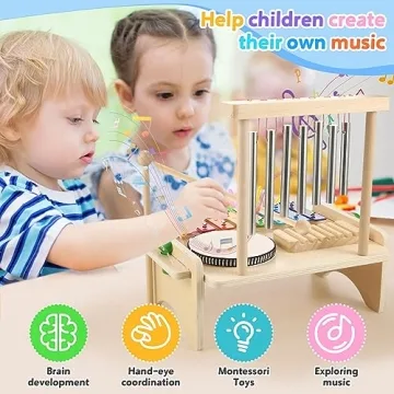 Kids 4-in-1 Drum Set - Safe Musical Play for Toddlers