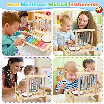 Kids 4-in-1 Drum Set - Safe Musical Play for Toddlers