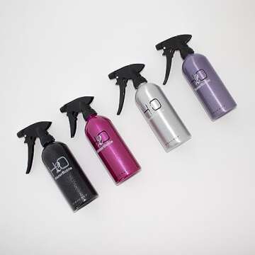 Cricket H2O Water Spray Bottle for Hair Mist – Continuous Stream, Adjustable Nozzle & Stronger Spray Bottles, Durable Aluminum, Refillable for Hair Styling & Barber Use – 14 oz, Silver