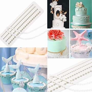 Beads Pearls Silicone Mold Fondant Decorating Mould String of Pearl Cake Decorating Sugarcraft Decorating Tool
