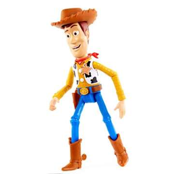 Disney Pixar Toy Story 4 True Talkers Woody Figure, 9.2 in Posable, Talking Character Figure with Authentic Movie-Inspired Look and 15+ Phrases, Gift for Kids 3 Years and Older