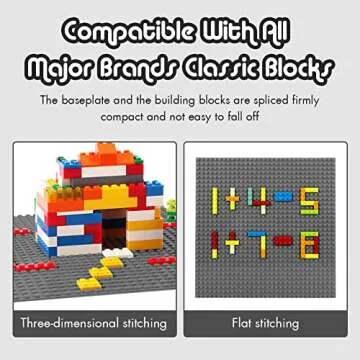 Lekebaby Classic Baseplates Building Base Plates for Building Bricks 100% Compatible with Major Brands-Baseplate 10" x 10", Pack of 6, Grey