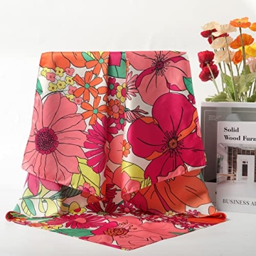 AWAYTR 35” Silk Scarf for Women - Stylish Hair Accessory