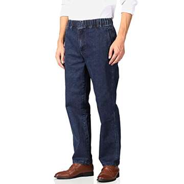 Soojun Men's Casual Elastic Waist Jeans for Easy Dressing