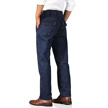 Soojun Men's Casual Elastic Waist Jeans for Easy Dressing