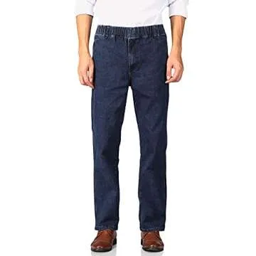 Soojun Men's Casual Elastic Waist Jeans for Easy Dressing