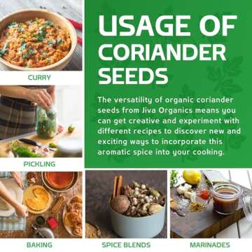Jiva USDA Organic Coriander Seeds Whole 7 Ounce - New!
