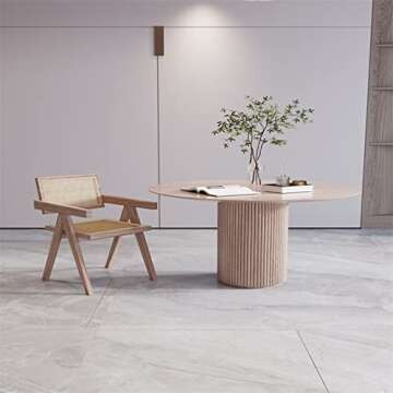 Modern Solid Wood Dining Table for Family Gatherings