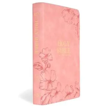 KJV Giant Print Holy Bible Soft Pink LeatherTouch with Features