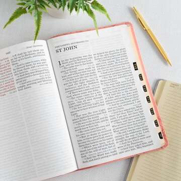 KJV Giant Print Holy Bible Soft Pink LeatherTouch with Features