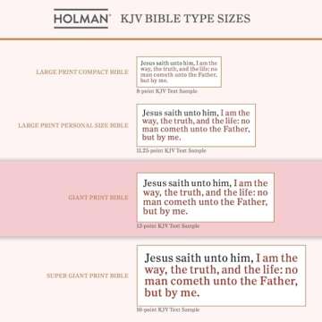 KJV Giant Print Holy Bible Soft Pink LeatherTouch with Features