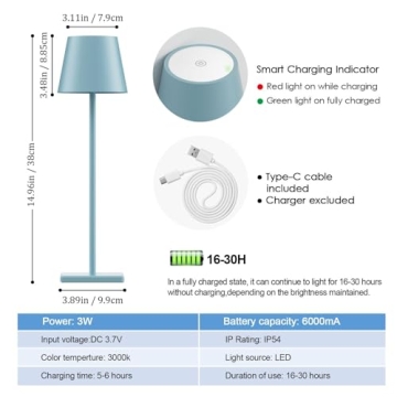 Stylish Rechargeable LED Table Lamp for Indoor and Outdoor Use
