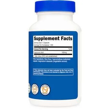 Nutricost Hyaluronic Acid Capsules 100mg,120 Vegetarian Capsules - Gluten Free, Non-GMO