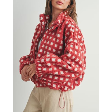 Stylish Cropped Sherpa Fleece Jacket for Women
