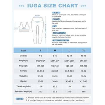 IUGA Workout Sets for Women 2 Piece Workout Outfits Women Workout Leggings with Ribbed Crop Top Yoga Gym Activewear Set