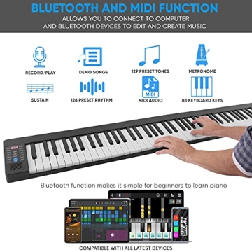 Pyle Portable 88 Key Digital Piano for All Musicians