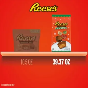 REESE'S Miniatures Milk Chocolate Peanut Butter Cups, Christmas Stocking Stuffer Candy Bulk Bag, 39.37 oz