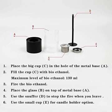 JHY DESIGN Tabletop Fire Bowl Pot 11.5''H Portable Tabletop Fireplace Ventless Fireplace