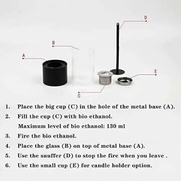 JHY DESIGN Tabletop Fire Bowl Pot 11.5''H Portable Tabletop Fireplace Ventless Fireplace