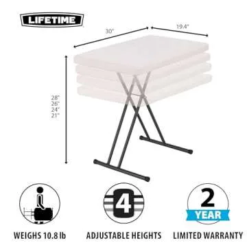 Lifetime 28240 Adjustable Folding Laptop Table for Versatile Use