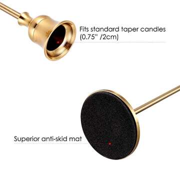 PNAVMG Gold Candlestick Holders Taper Candle Holder - Set of 3 Pcs Brass Gold Candle Stick Holder Centerpieces Decorations for Table, Mantel, Wedding, Dinning, Party(Candles not Include)